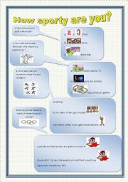 English Worksheet: how sporty are you?