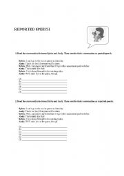 English worksheet: Reported speech