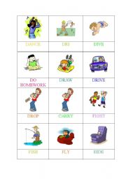 English Worksheet: ACTIONS-Memory GAME (1 OF 6)