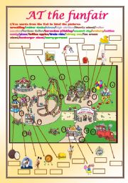 English Worksheet: At the funfair (2 pages)