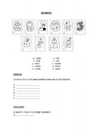 English worksheet: Numbers from 0 to 9