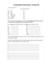 English Worksheet: PERSONAL PRONOUNS PRACTICE