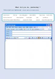 English Worksheet: EMAIL : Writing activity  (past simple regular verbs)