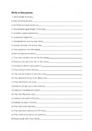 English Worksheet: passive voice