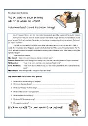 English Worksheet: READING COMPREHENSION EXERSICE