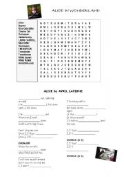 English Worksheet: Song: Alice by Avril Lavigne