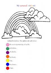 English Worksheet: My rainbow!