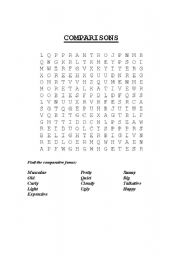 English worksheet: Comparisons Word Search