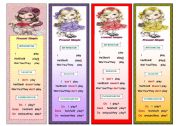 Bookmarks with Present Simple - do - does - don´t -doesn´t.