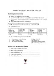 English worksheet: License to wed