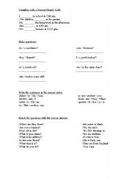 English worksheet: Exercises with Present Simple