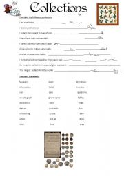 English worksheet: collections