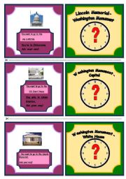 English Worksheet: Washington direction cards