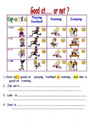 English Worksheet: good or not at sports
