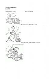 English worksheet: Alice in Wonderland (part 2)