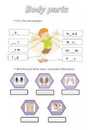 English Worksheet: body parts