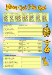 English Worksheet: Have got/Has got