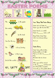 English Worksheet: Easter poems