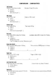 English worksheet: comparatives