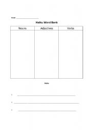 English worksheet: Haiku Worksheet