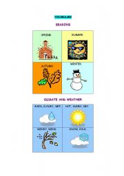 English worksheet: SEASONS AND WEATHER