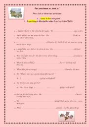 English Worksheet: past continuous or used to