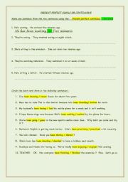 English Worksheet: Present perfect simple or continuous