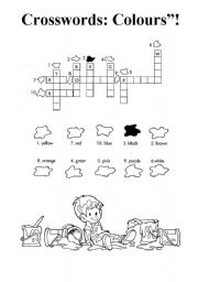 English Worksheet: Colours in crosswords