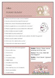 English Worksheet: Funny Bunny Jokes