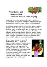 Countables and Uncountables: Farmers Market Role-Playing