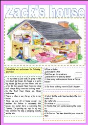English Worksheet: zacks house