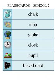 English worksheet: Flashcards - school 2