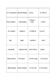 English Worksheet: Questions game