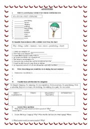 English Worksheet: ADVENTURES VOCABULARY