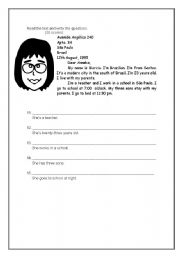 English worksheet: a letter 