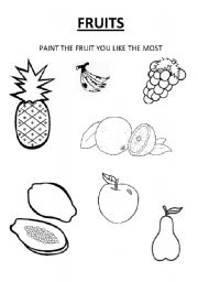 English Worksheet: Fruits