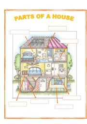 English Worksheet: Parts of a house