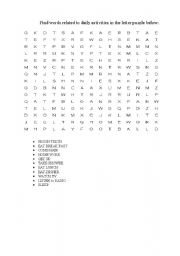 English worksheet: Daily Routine Word Puzzle