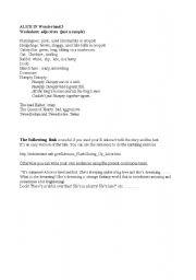 English Worksheet: Alice in Wonderland ( part 3)