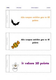 English Worksheet: Halloween coupons