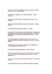English Worksheet: A friend