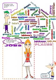 English Worksheet: JOBS AND PLACES 