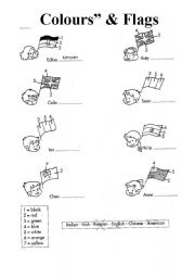 English Worksheet: Colours and flags