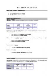 English worksheet: grammar: relative clauses