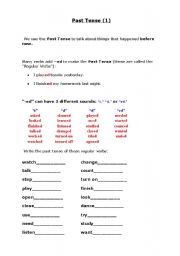 English Worksheet: past tense