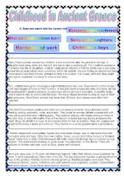 English Worksheet: CHILDREN IN ANCIENT GREECE