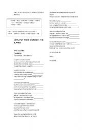 English Worksheet: Viva La Vida - Song Activity