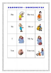 English Worksheet: possesive ad-jective-s--