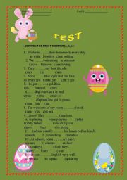 English Worksheet: elementary verb test