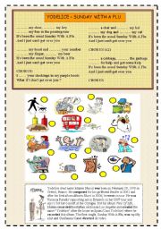 English Worksheet: Sunday with a Flu - Song with preterite